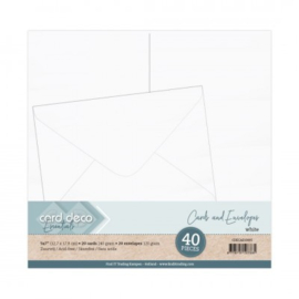 5 X 7 Cards And Envelopes 40PK White