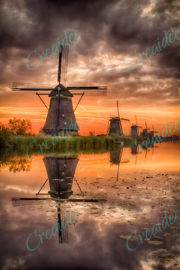 Sunrise Kinderdijk - by Karel Ton Photography 40 x 60 cm
