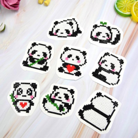 set met 8 panda stickers