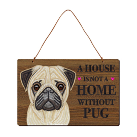 Houten bordje - Mops