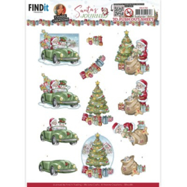 3D Push-Out - Yvonne Creations - Santa's Journey - Car