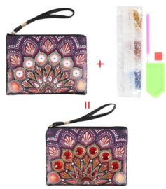 Trousse de toilette avec paon rouge