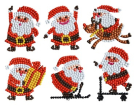 set met 6 Kerstman stickers