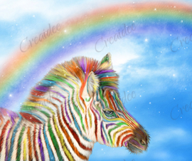 Rainbow Zebra - Artwork by Carol Cavalaris