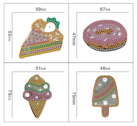 4 aimants Glaces et pâtisseries