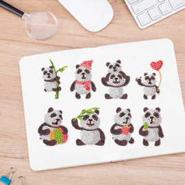 set met 8 Panda beren