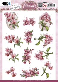 3D Push Out - Amy Design - Pink Florals - Orchid