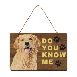 Houten bordje - Golden retriever