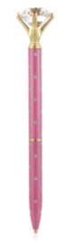 Roze pen met stippen en diamand