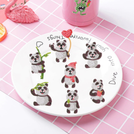 set met 8 Panda beren