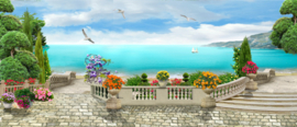 Mooi panorama met zicht op zee - 70 x 30 cm