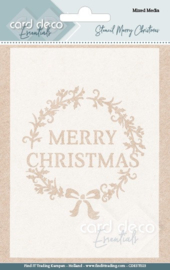 Card Deco Essentials - Mixed Media Stencil - Merry Christmas