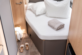 Walra hoeslaken Frans bed links wit, antraciet en lichtgrijs