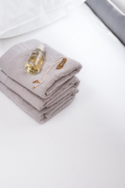 Molton matrasbeschermer Frans bed links wit