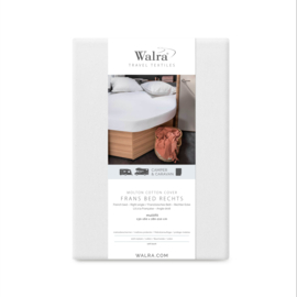 Molton matrasbeschermer Frans bed rechts wit