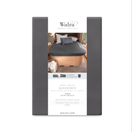 Walra hoeslaken Queens bed antraciet en lichtgrijs