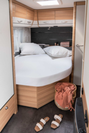 Molton matrasbeschermer Frans bed rechts wit
