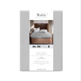 Walra hoeslaken Queens bed antraciet en lichtgrijs