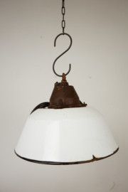 Emaille lamp wit