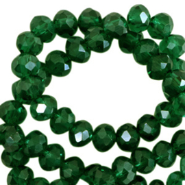 Top Facet kralen 8x6 mm disc Fairway green-pearl shine coating, 5 stuks
