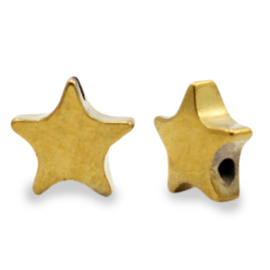 Hematite kralen ster Gold 4 stuks (nikkelvrij)