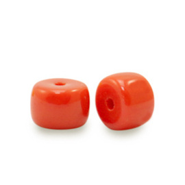 6 mm rondellen glaskralen Candy red, 10 stuks