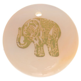 Schelp hangers specials olifant goud White (natuurlijke kleur)