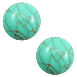 Cabochon basic stone look 12mm Turquoise green-brown
