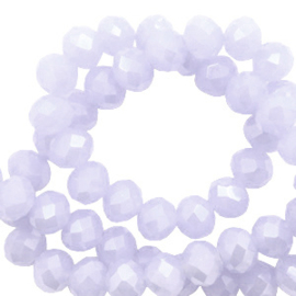 Top Facet kralen 8x6 mm disc Soft lavender blue-pearl shine coating
