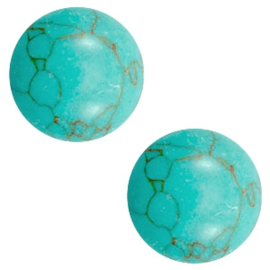 Cabochon basic stone look 12mm Light turquoise-brown