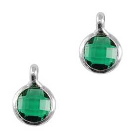 Hangers van crystal glas 7mm Green-silver, per stuk