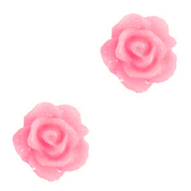 Roosjes kralen 10mm Hot pink, per stuk