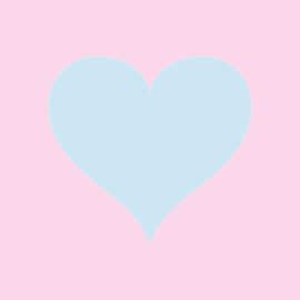 Zacht blauw-Roze  55MM X55MM.