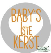 Sluitsticker op rol 30mm rond Baby'S 1STE KERSTFEEST.