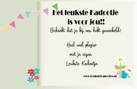 Bedankkaartjes dubbelzijdig 55mm X 85mm