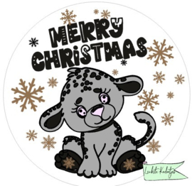 Sluitsticker  op rol.  BabyTijgertje Kerst