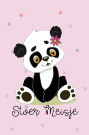 Panda Stoer Meisje -Roze 55MM X85MM