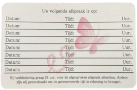Klantenkaartjes  dubbelzijdig 55mm X 85mm
