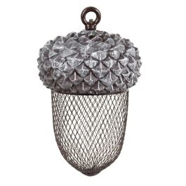 Vogelvoedersilo in de vorm van een eikel (voor pinda's)
