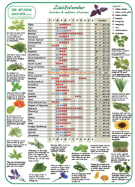 Tuinposter: Zaaikalender Kruiden en eetbare bloemen