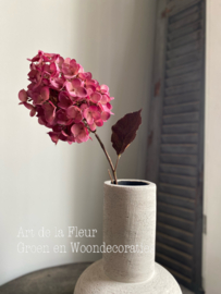 Hydrangea Flower pink with leaves 78 cm