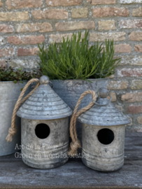 Vogelhuis Zink maat S 22 cm