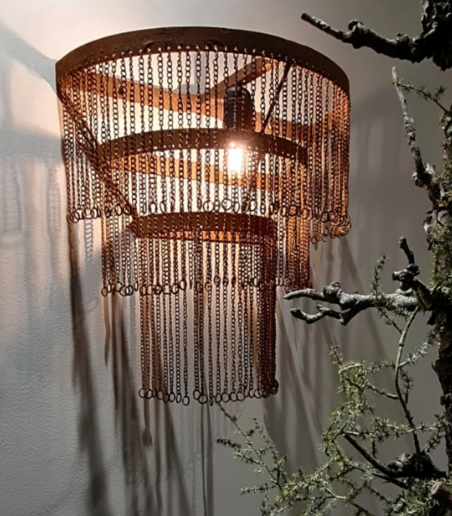Wandlamp kettinkjes Roest 40 x 40 x 21 cm