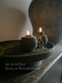 Houten Waxinehouder Buru stripe | Island Collection