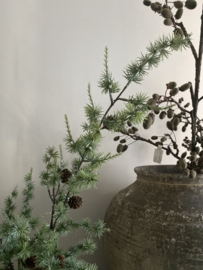 Larix spray grijs | groen 132 cm  kunst
