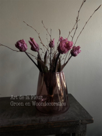 Set van vaasje met kunst Tulpjes en Gagel