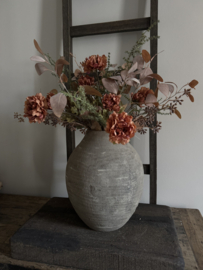 Kunst boeket warme tinten