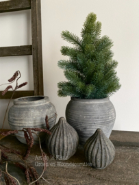 Kunst | Kerstboom Abies 14 x 14 x 40 cm grijs - groen