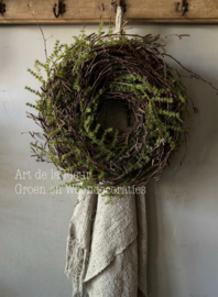 Krans ong 35 cm met kunst Asparagus