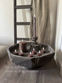 Home Society | Led Dinerkaarsen Recharge set van 2 Dark Brown
